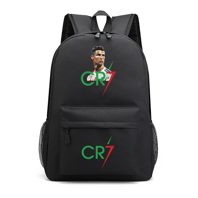 CR7 Cristiano Ronaldo Three-Piece Set Backpack Star Series Print Student Unisex Double Shoulder Bag Outdoor Large Capacity Canvas Bag