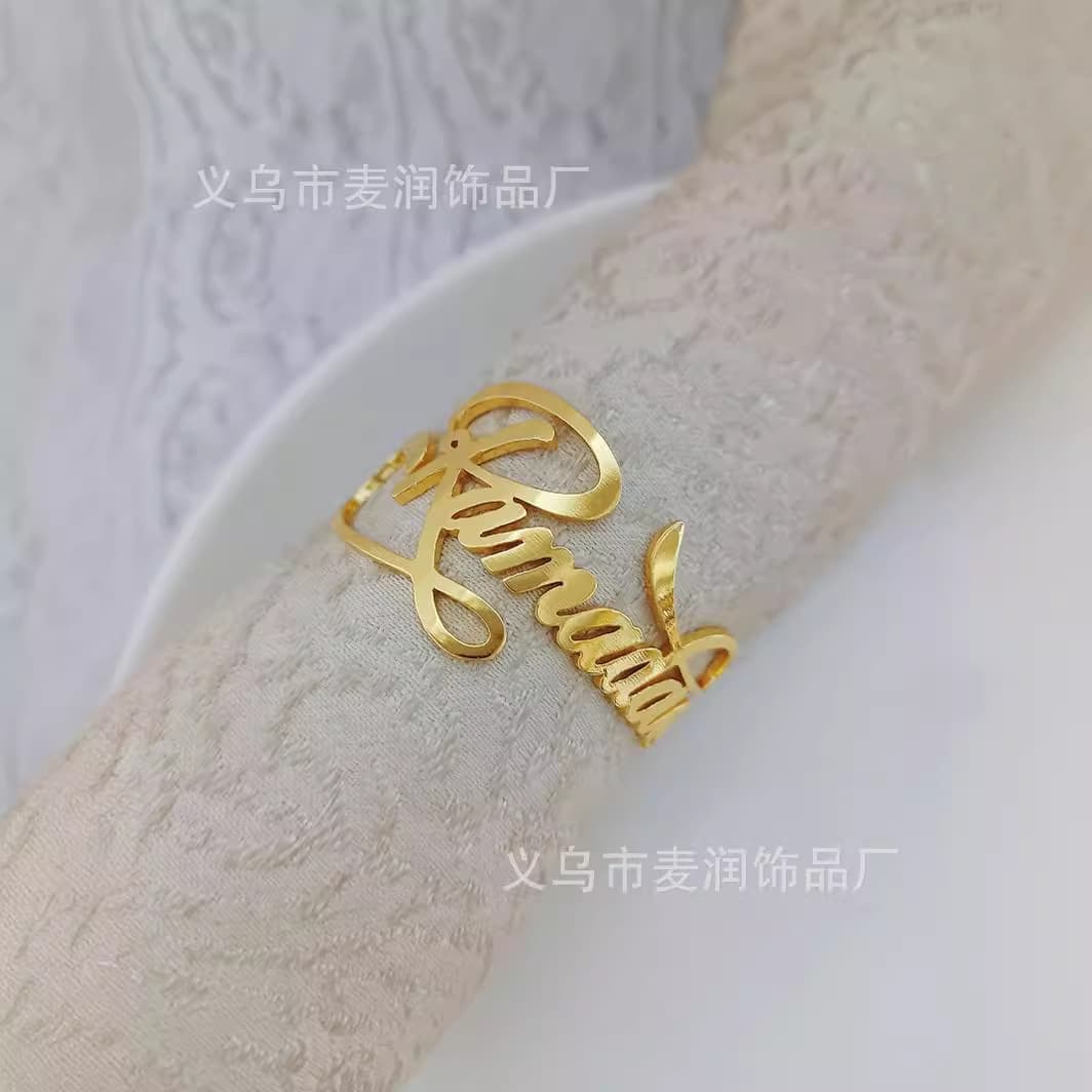Napkin rings, hotel supplies, napkin rings, metal letter napkin rings, restaurant square napkins, napkin buckles – factory direct supply.
