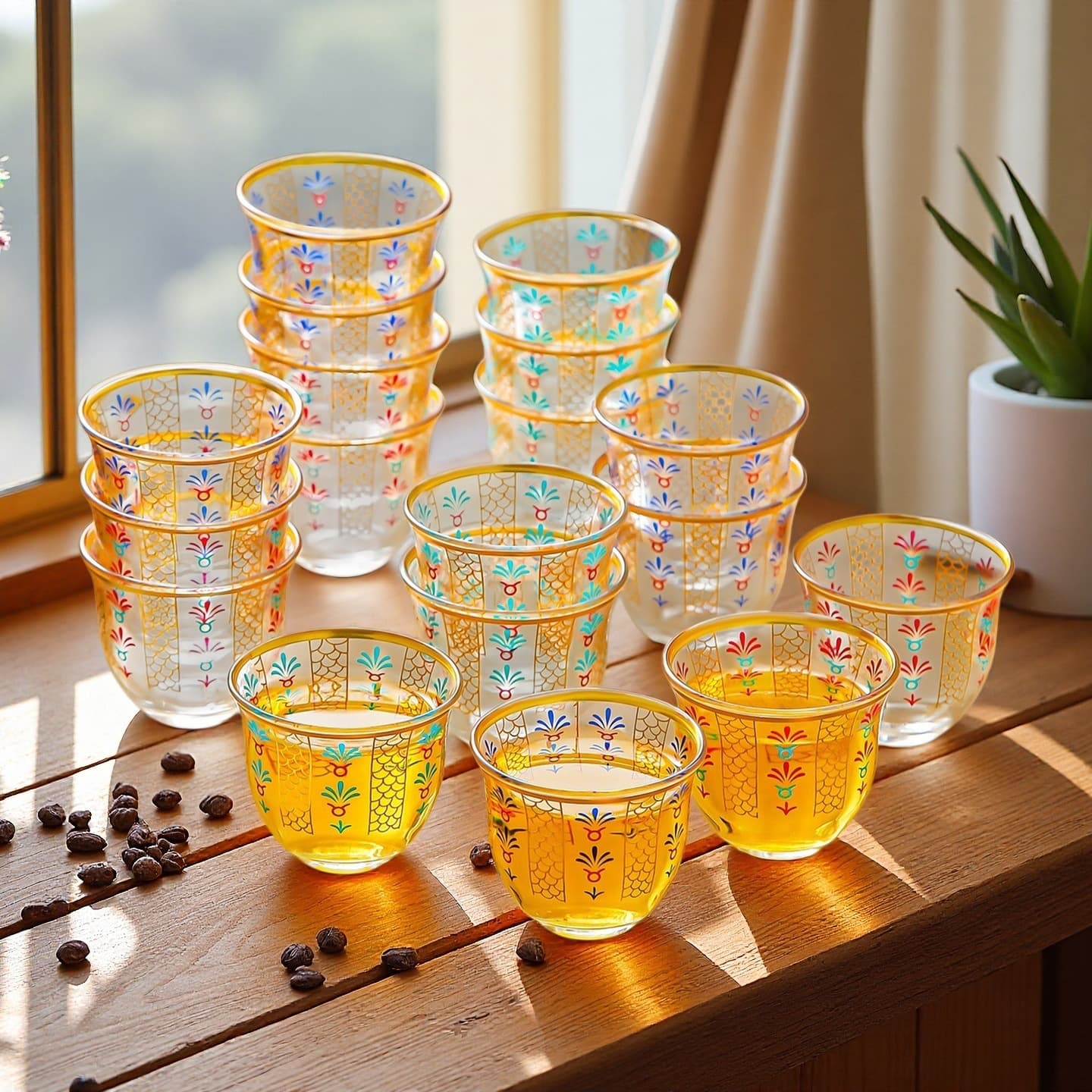 Cross-border Middle East Glass Tea Cup Sharing Coffee Cup Moonlight Cup Tasting Cup High Temperature Resistant Heat Resistant Kung Fu Tea Cup