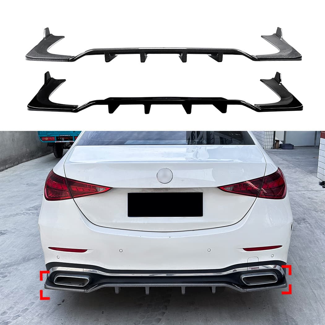 For Mercedes-Benz C-Class W206 2022+ C200 C43 AMG Rear Bumper Lip Diffuser Spoiler Modification