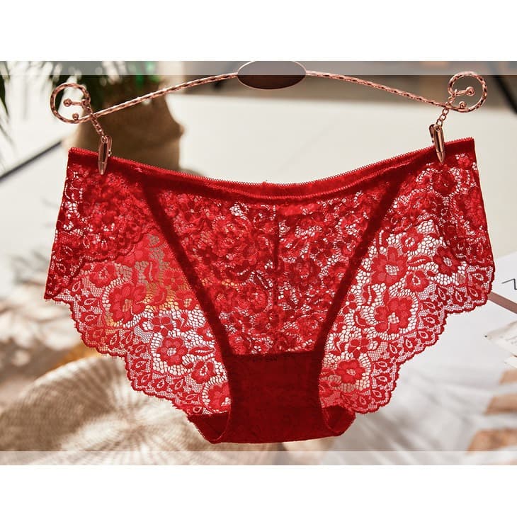 French-style Sexy Lace Panties for Women, High-Quality Lace Triangle Briefs with Cotton Crotch, Mid-Rise Lace Underwear, New Arrival