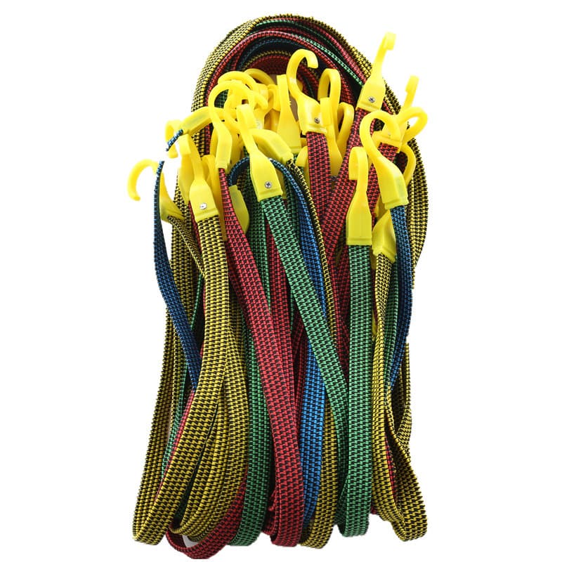 Thickened high-elasticity plastic hooks, scratch-resistant motorcycle/electric scooter tie-down straps, luggage ropes, sunproof and durable