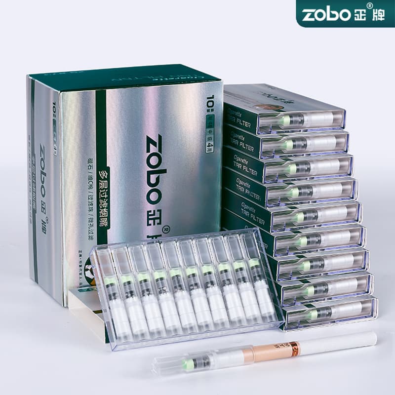 ZOBO Genuine Cigarette Holder - Disposable 10-stage Filter (Coarse, Medium, Fine) - Four-in-One Cigarette Filter for Men and Women.