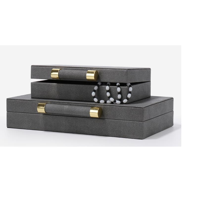 Modern Simple Leather Storage Box Ornaments Living Room Model Room Bedroom Coat Room Vintage Jewelry Box Decorations
