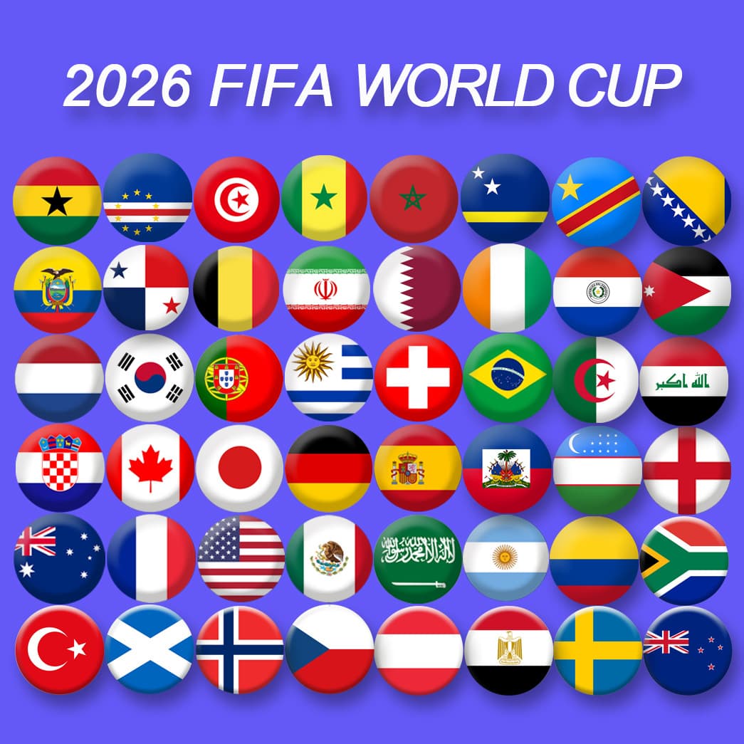 National Flag Badges, World Flags, Country Badges, Football Team Emblems, Badges, Brooches, Football Fan Memorabilia