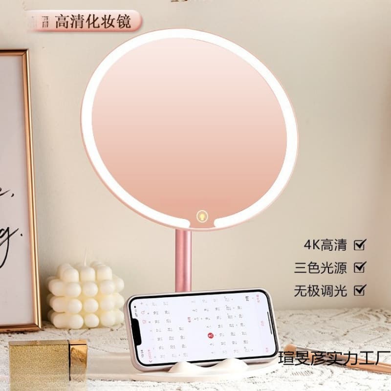 Student Home Use Fill Light Mirror, Glowing High-end 2025 New LED Mirror Makeup Mirror Desktop with Light