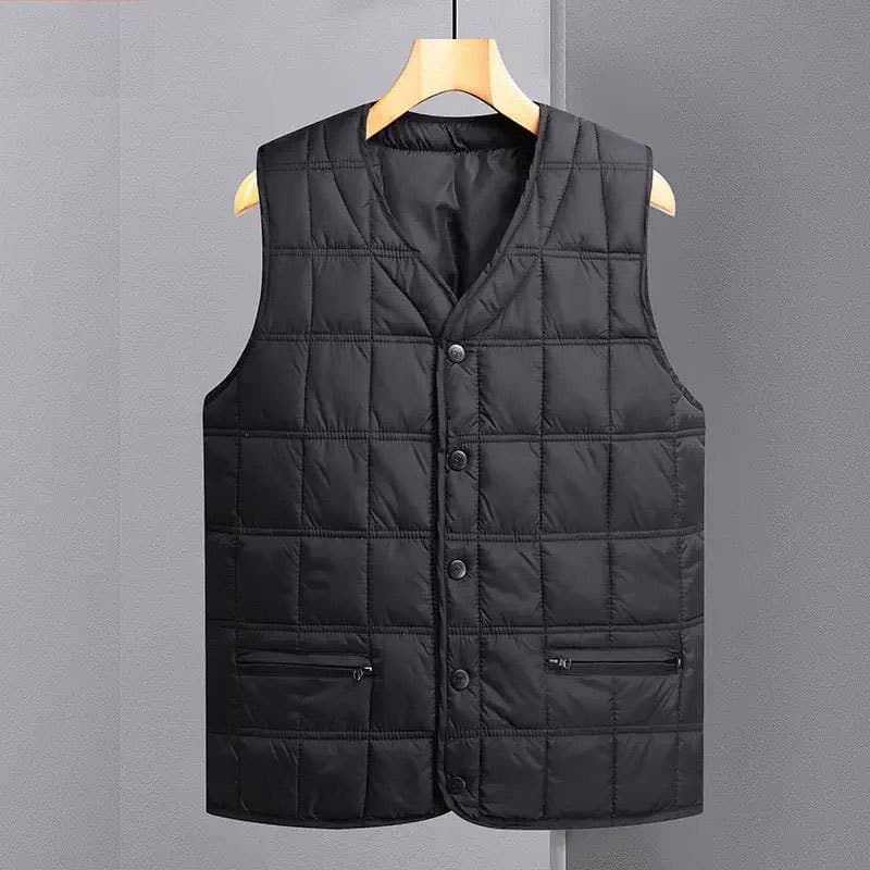 Middle-aged and elderly down vest, dad's outfit autumn/winter new men's down vest warm inner layer waistcoat manufacturer wholesale.