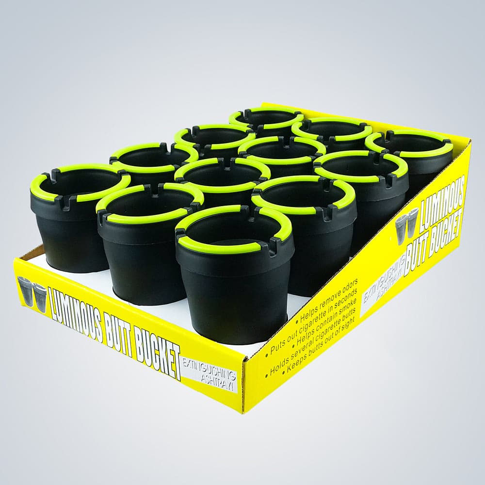 Funnel-Type Glow-in-the-Dark Car Ashtray 11.5CM Double-Layer Portable Plastic Ashtray for Home Use