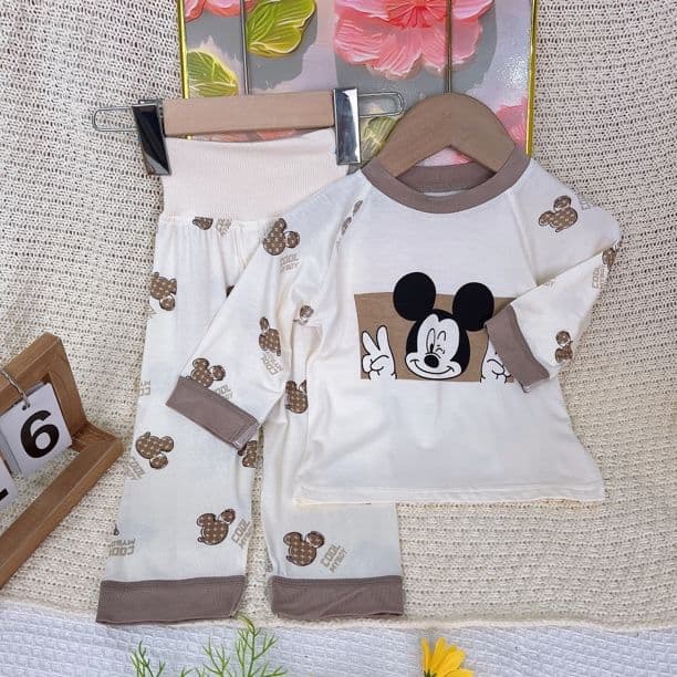 33040 Modal Baby Pajamas Summer Thin Two-Piece Set, High-Waist Belly-Protecting, Summer Children's Thin Clothes