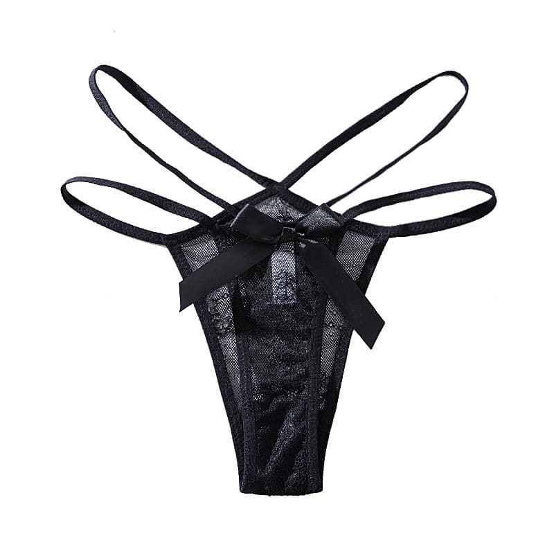 Amazon eBay Lace Thong Cross Tie Low Waist Stretch Panties Women Seamless T-back Bikini Thin Style
