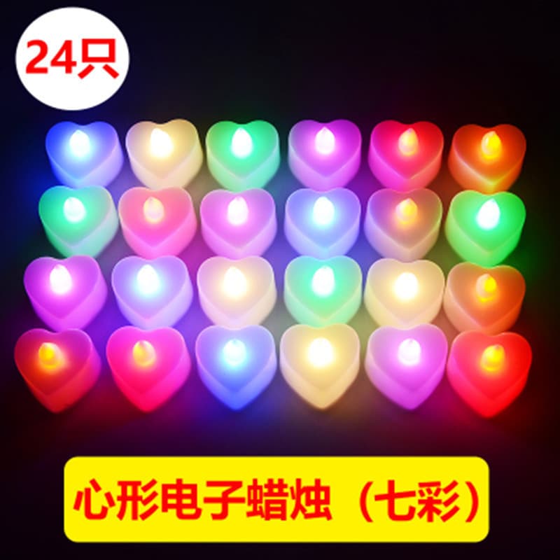 Heart-shaped electronic candles for birthdays, weddings, proposals, creative surprises, LED candle lights - manufacturer, production, and agency.