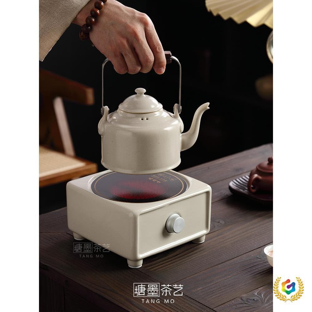 ✅ Grass Ash Electric Tea Stove by Tangmo Xuan, Compact Indoor Tea Brewing Pot with Ceramic Kettle