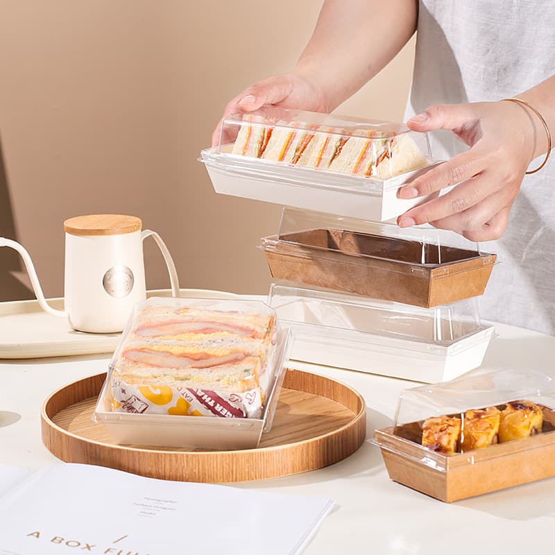 Sandwich Packaging Box, Thickened Disposable Pastry Box for Meat Floss Cake, Snow Cream Lady, Towel Roll Cake
