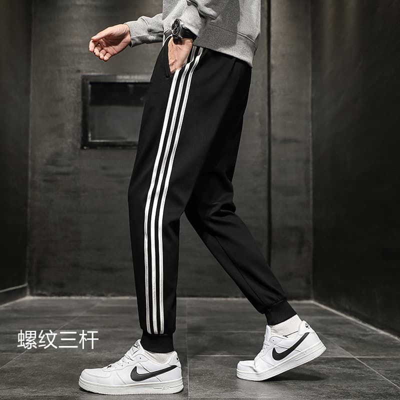 Men's Spring/Autumn New Student Three-Stripe Loose Casual Sport Pants Trendy Cuffed Sweatpants