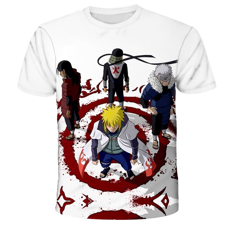 Loose Casual Short Sleeve T-Shirt 3D Digital Printing Naruto Series Breathable Polyester Urban Fashion for Young Men