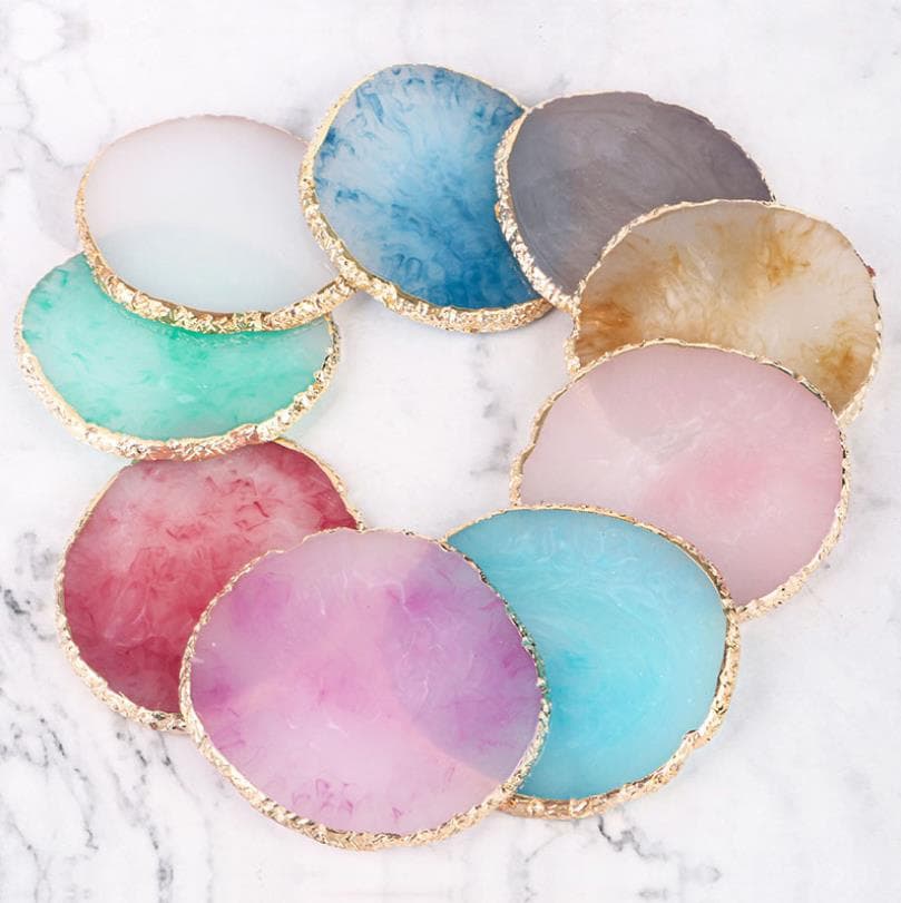 Resin Nail Art Color Palette Marble Edge Display Board Nail Color Display Resin Art Mixing Plate