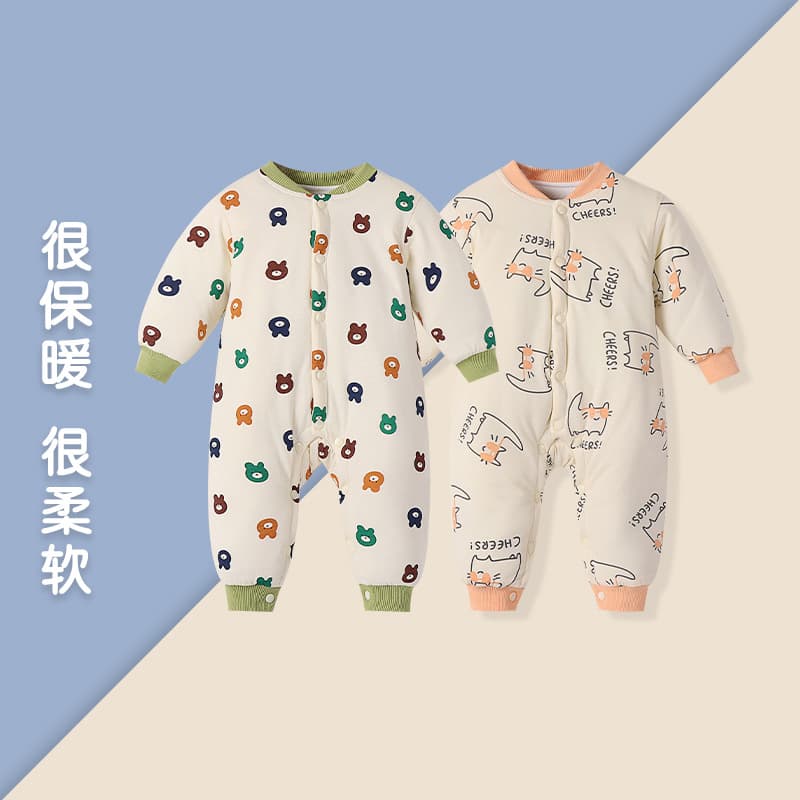 Baby Winter Onesie, Cotton-Padded Jumpsuit, Thick Quilted Jacket for Outdoor Wear, Warm Keep