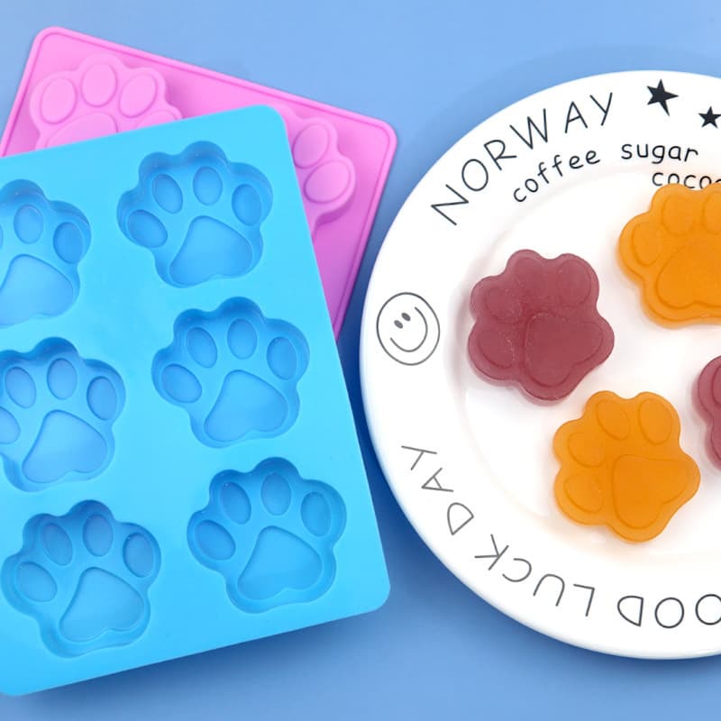 Spot Wholesale Puppy Footprint Silicone Cake Mold 6-Piece Cat Claw Handmade Soap Mold High Temperature Resistant Cold Process Soap Mold