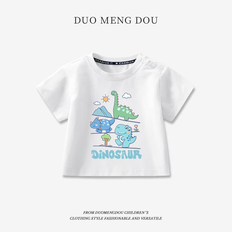 Boys T-Shirt Short Sleeve Summer Baby One Year Old Clothes Children's Half Sleeve Top Infant Pure Cotton New Summer