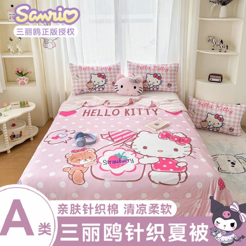 Cross-border Sanrio knitted cotton children's summer cool quilt cartoon summer quilt summer skin-friendly thin quilt machine washable thin quilt core