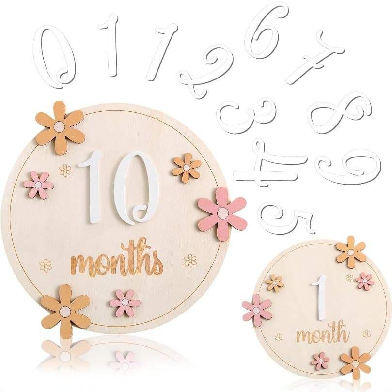 New Cross-Border Newborn Monthly Milestone Photo Prop Wooden Craft Keepsake