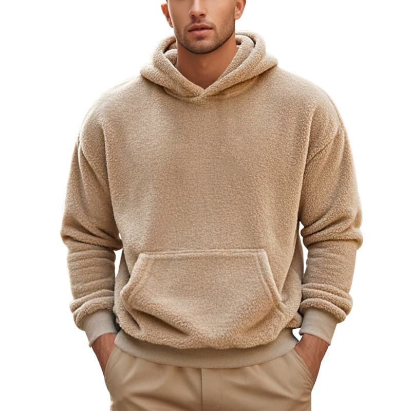 Amazon American large size foreign trade autumn and winter new men's hooded pullover casual loose velvet thickened sweatshirt for men