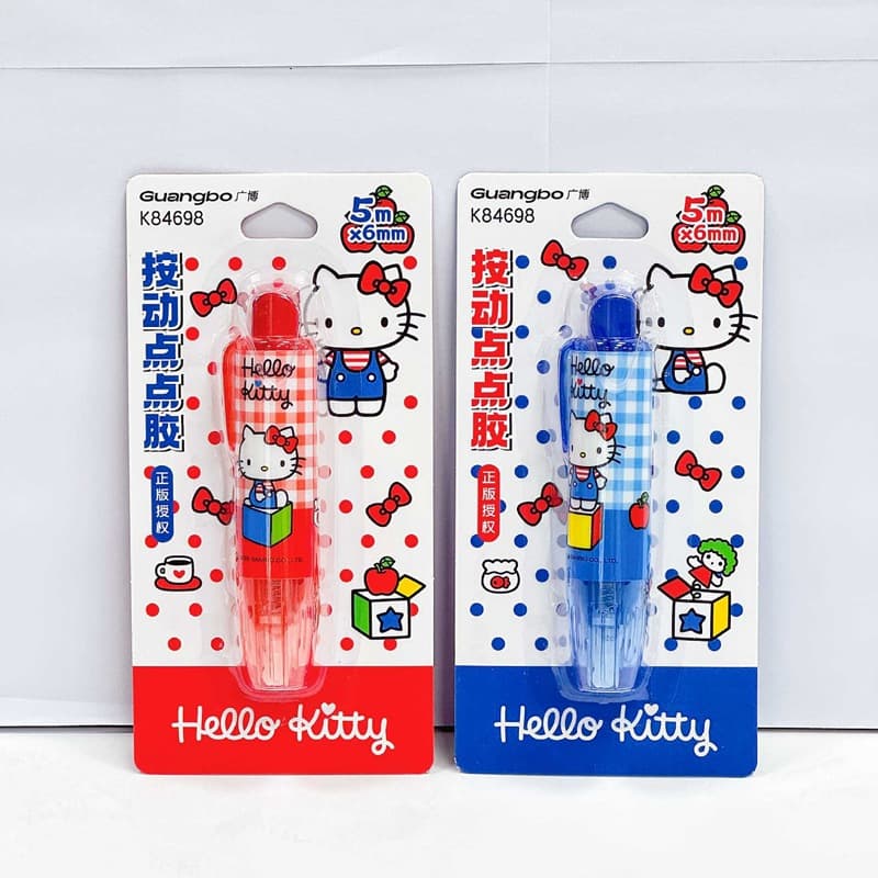 Sanrio Push-button Dot Glue - Hello Kitty Series Creative Handmade Dot Double-sided Adhesive Glue Pen Pasting Stationery