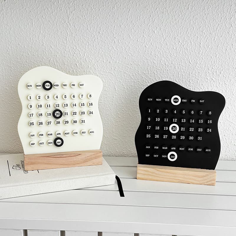 Trendy Ring Stand Calendar Desktop Decoration Creative Personality Office Calendar Perpetual Calendar Date Board Student