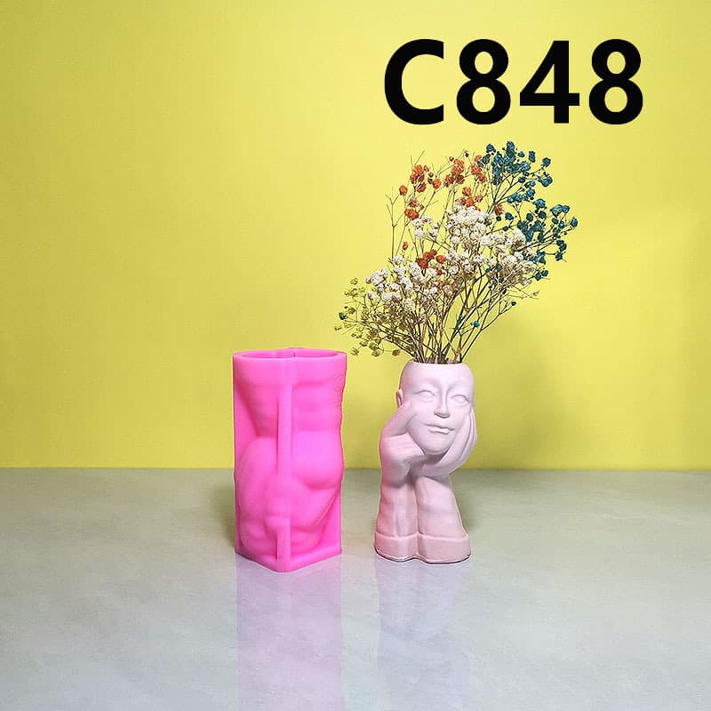 Minimalist Art Vase Silicone Mold DIY Handmade Home Indoor 3D Decorative Ornament C848