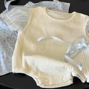 Baby Short-Sleeve Set Summer Lightweight Fashionable Casual Infant Floral Print Suspender Two-Piece Set Summer Clothes