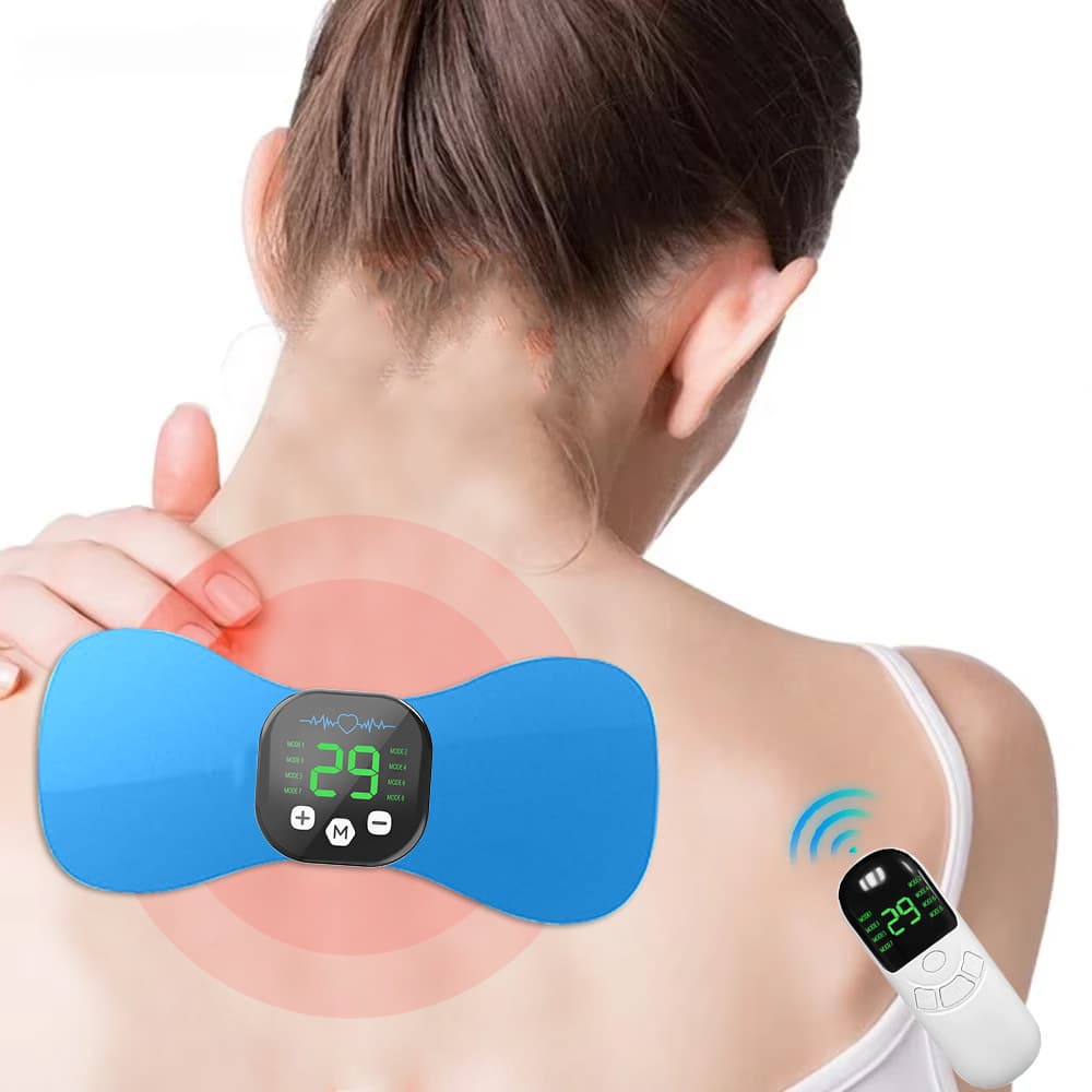 Cervical Pulse Massage Patch EMS Portable Electric Therapy Mini Massager for Shoulder and Neck, Smart Electric Neck Massager