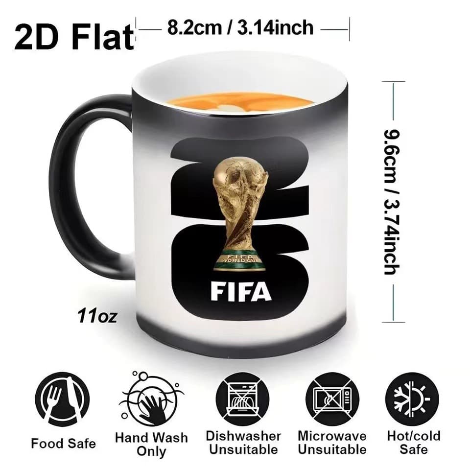 Pattern DIY 2026 World Cup Badge Peripheral Football Trophy Ceramic Mug New Coffee Cup