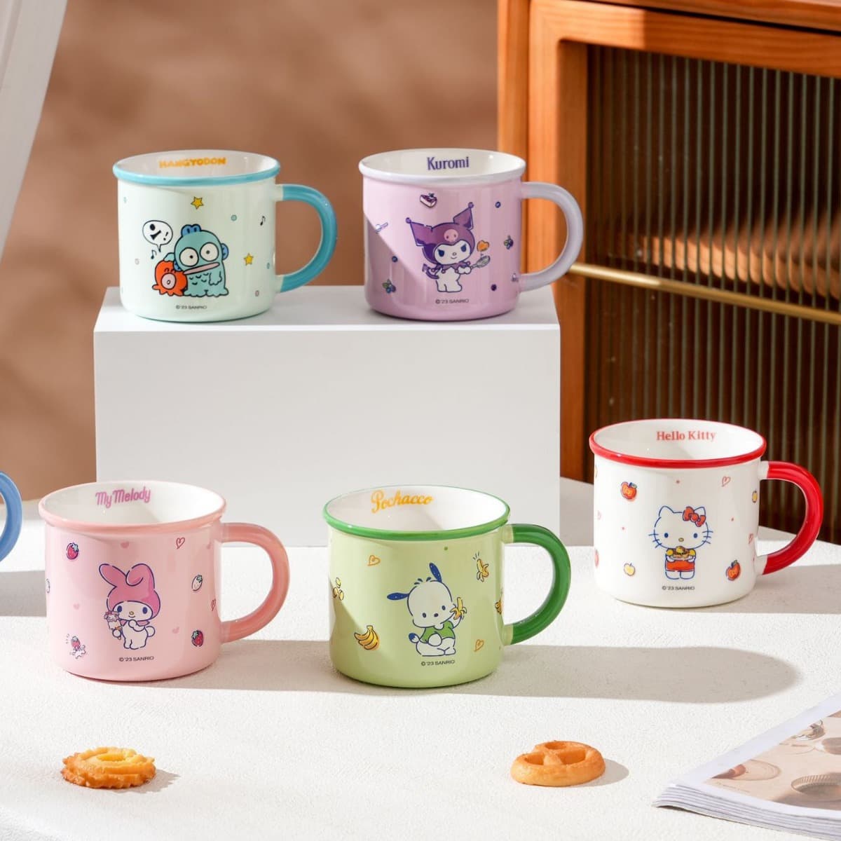Sanrio ceramic cup, high-looking reverse cup, Hello Kitty mug, office drinking cup, Kuromi coffee cup