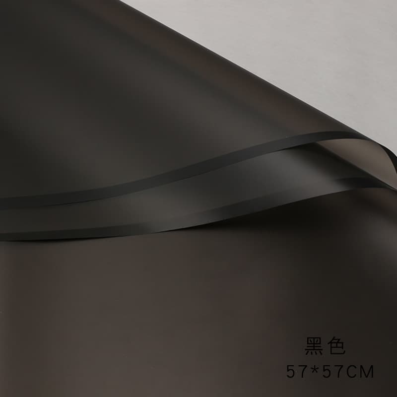 Gold-rimmed jelly film wrapping paper, semi-transparent waterproof Korean-style paper for flower bouquets, full set of black wrapping paper