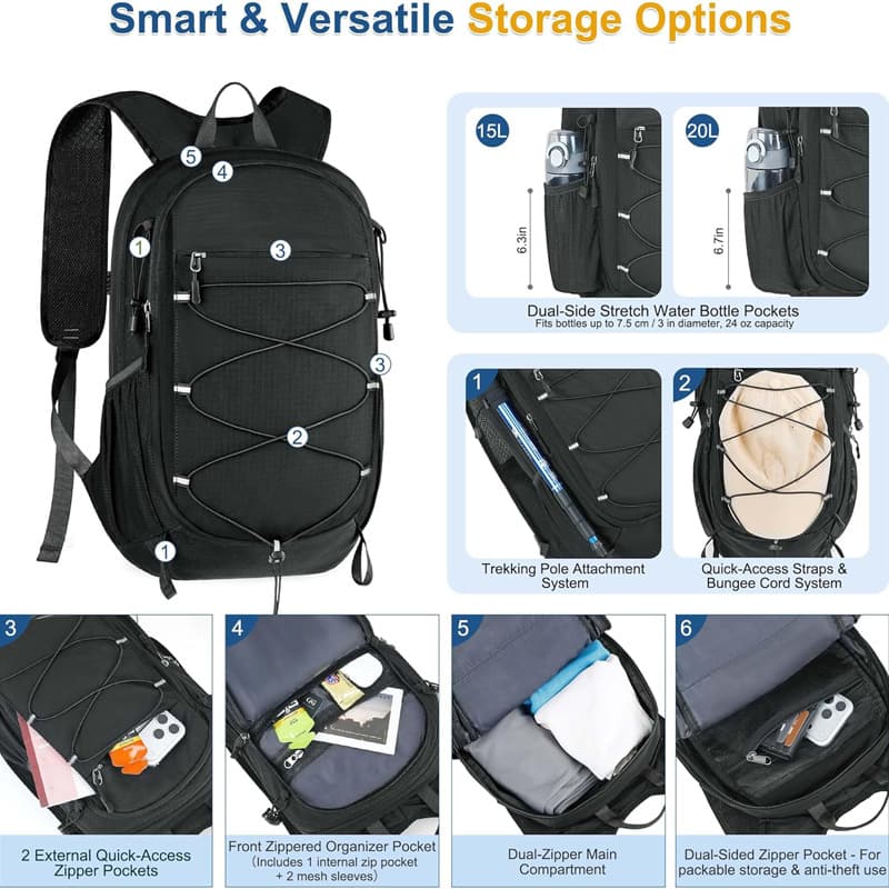 Sports Outdoor Hiking Backpack Waterproof Lightweight Foldable Mountaineering Travel Backpack