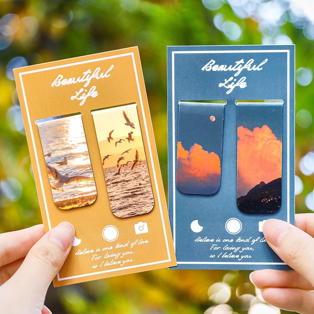 Scenic Magnetic Bookmark Premium Minimalist Student Reading Magnet Page Clip Stationery Prize Small Gift Bookmark Clip