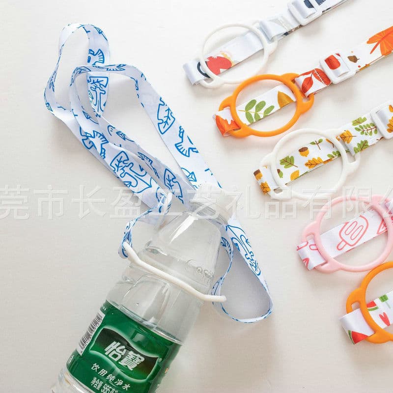 Factory Wholesale Polyester Heat Transfer Wide Mouth Bottle Kettle Strap Lanyard