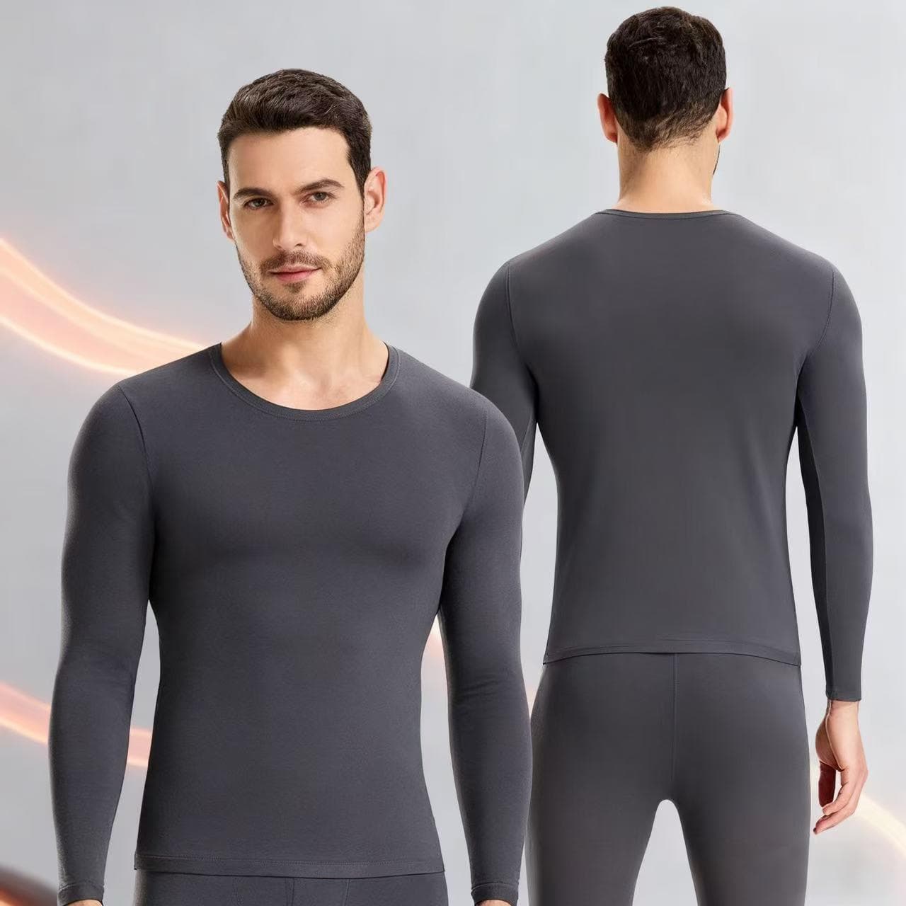 Camellia Anti-static Antibacterial Men's Thermal Set, Seamless Underwear, Hyaluronic Acid Skin-beautifying Base Layer