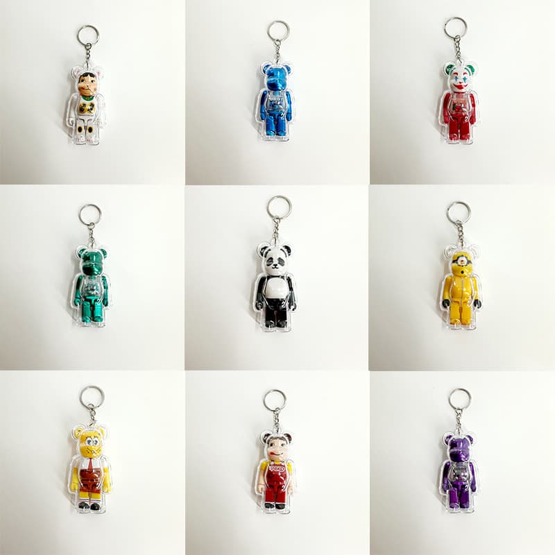 Cute Bear Keychain Anime Cartoon Violent Bear Pendant Bag Car Electric Motorcycle Keychain