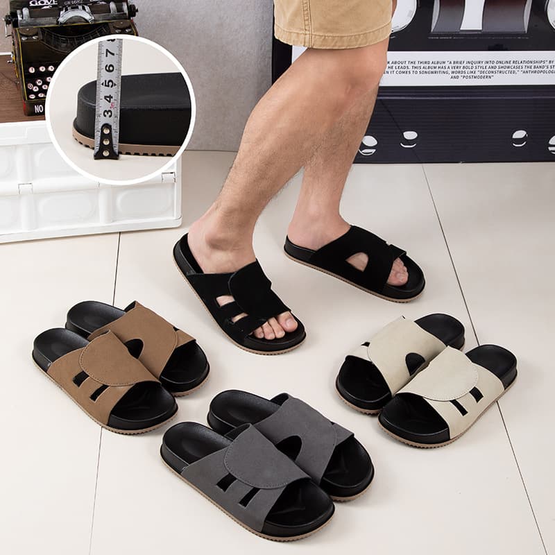 New Viral Men's Slippers Summer H Big Brand Sandals Home Versatile Trendy High-End Outdoor Slippers for Men
