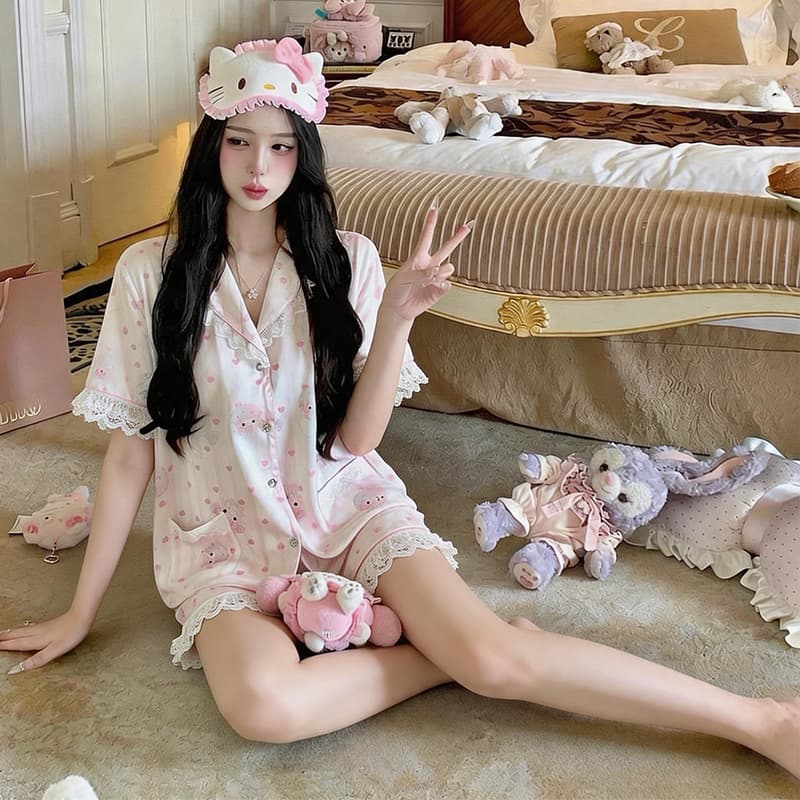 Women's Summer Pajamas Ice Silk Loungewear 26 Hot Melody Summer Pajamas Factory Custom