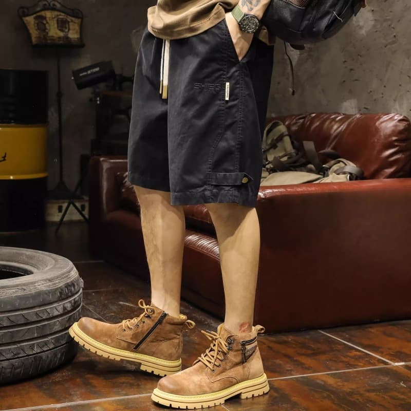 2025 Men's Summer New Trendy Loose Casual Versatile Ins Style Shorts American High Street Cargo Knee-Length Shorts