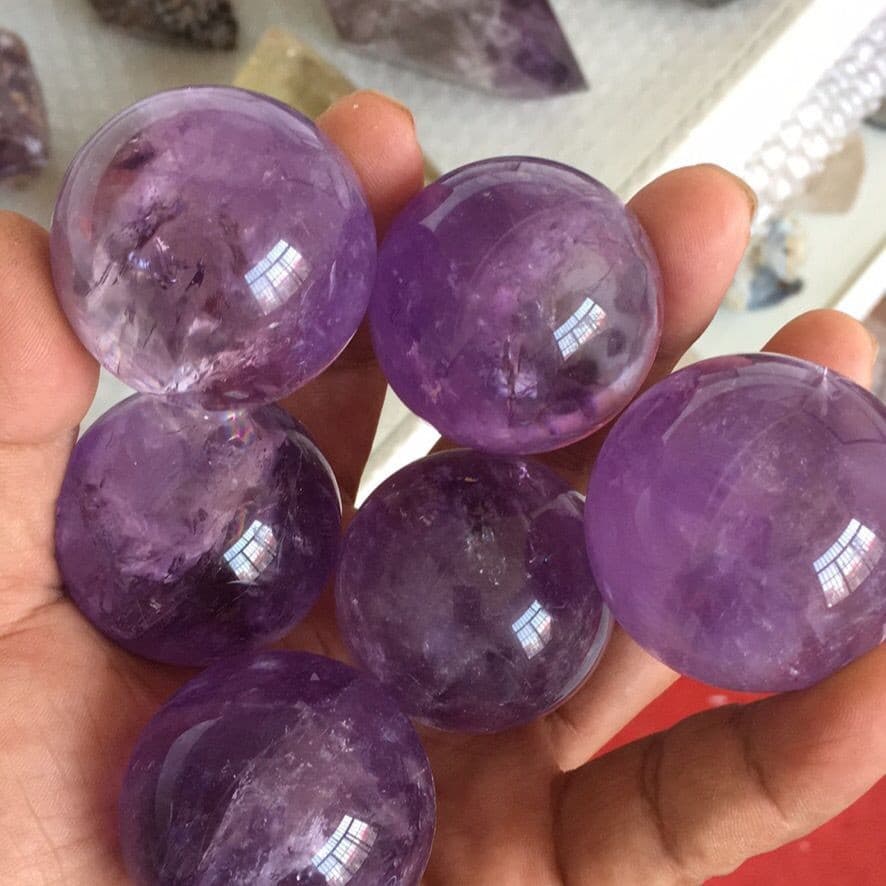Natural Brazilian Amethyst Ball Ornament, Citrine, Rose Quartz, White Crystal, Tiger Eye Ball, Donghai Crystal Ball Wholesale