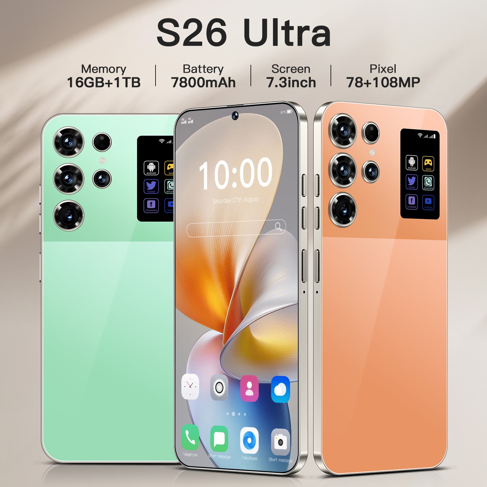 New Cross-Border Smart 5G Phone Genuine S26 Ultra Large Screen 16+1T Factory Price Wholesale Cross-Border Hot Sale