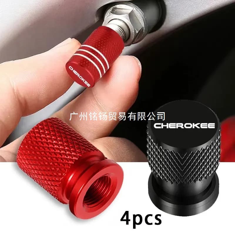 4 Pieces Car Wheel Tire Valve Caps for JEEP Cherokee JL CJ JK TJ XJ Auto Parts