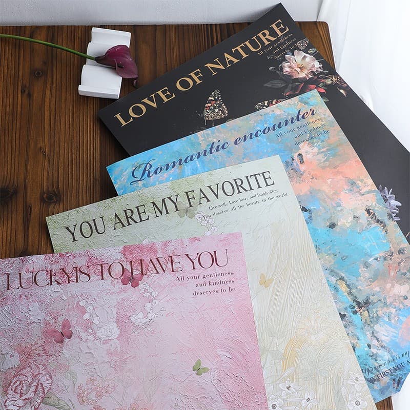 Zhuoxian Ximeng Garden Oil Painting Flower Wrapping Paper Bouquet Packaging Premium Floral Kraft Gift Fresh Flower Wrap