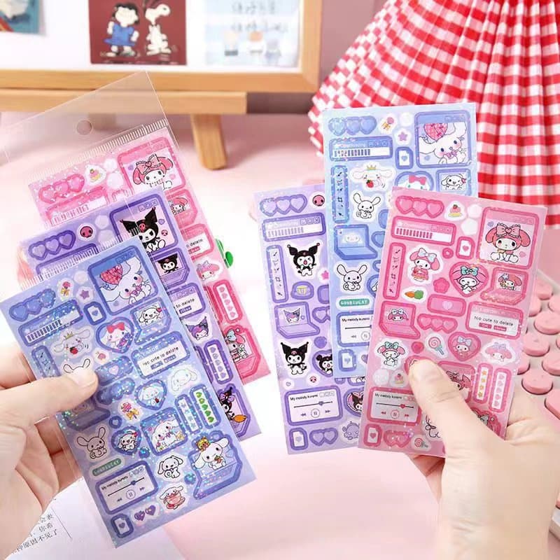 Sanrio Laser Stickers Creative Stickers Kuromi My Melody Cinnamoroll DIY High-Value Cartoon Cute Ins