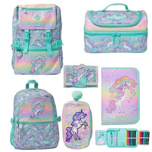 Australian Smiggle Kids Backpack with Large Capacity Pencil Case and Lunch Bag, Cartoon Casual Backpack for Primary School Students