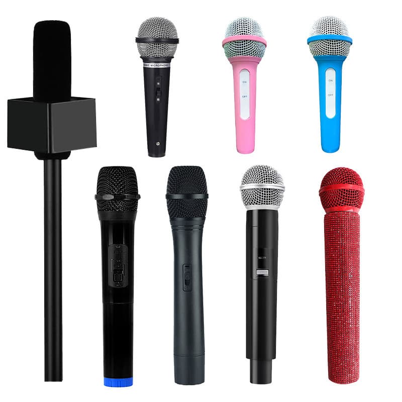 Microphone Toy, Children's Microphone Prop, Mini Handheld Fake Microphone for Birthday Prediction Game, Gold Simulation Microphone Model