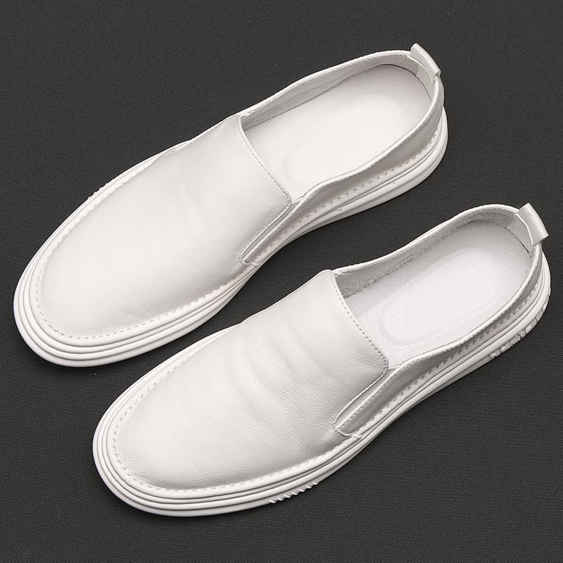 Men's Genuine Leather Loafers, 2026 Spring/Summer New White Soft Sole and Soft Upholstery Loafer Shoes, Men's Casual Shoes